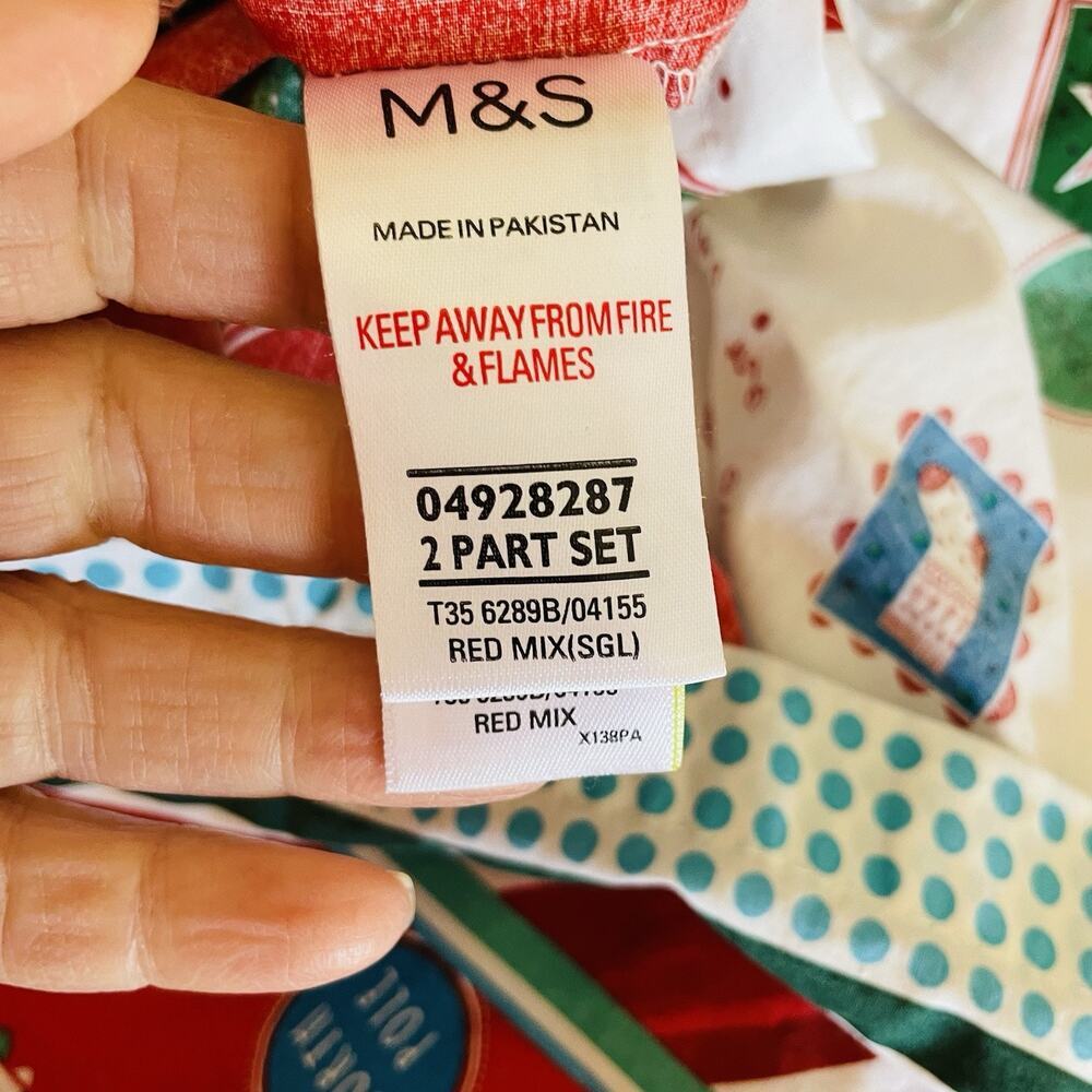 Marks & Spencer Christmas Duvet Cover Toddler Bed Reversible Naughty/Nice 52x76 - Picture 2 of 8